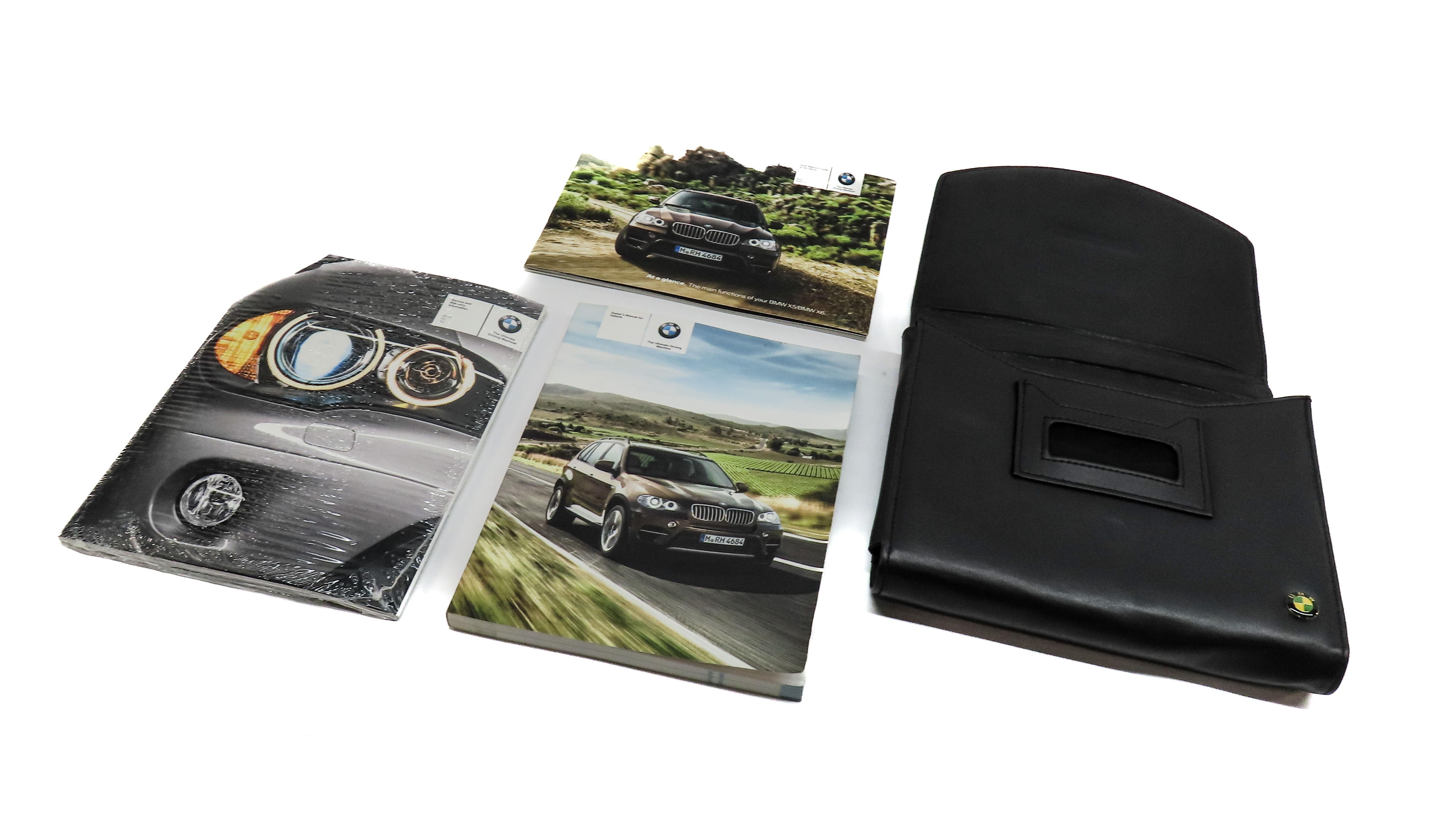 2012 BMW X5 (E70) OWNERS MANUAL BOOK BOOKLET SET 3 w/ CARRYING CASE — exact item pictured